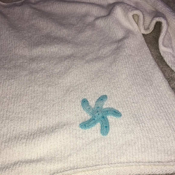 Monterey Bay Vintage Handknit Sweater Medium Starfish Coastal Granny Core - Picture 11 of 12